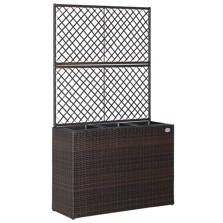 Rattan Trellis Planter Brown 83x30.5x146cm