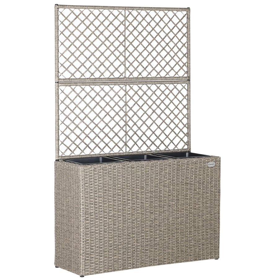 Rattan Trellis Planter Cream 83x30.5x146cm