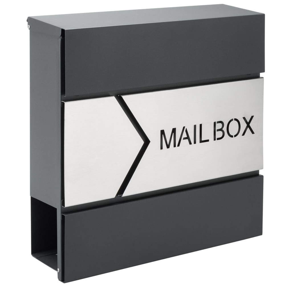 Mailbox Anthracite/Silver med Nyhedsbrev Box Wall monteret