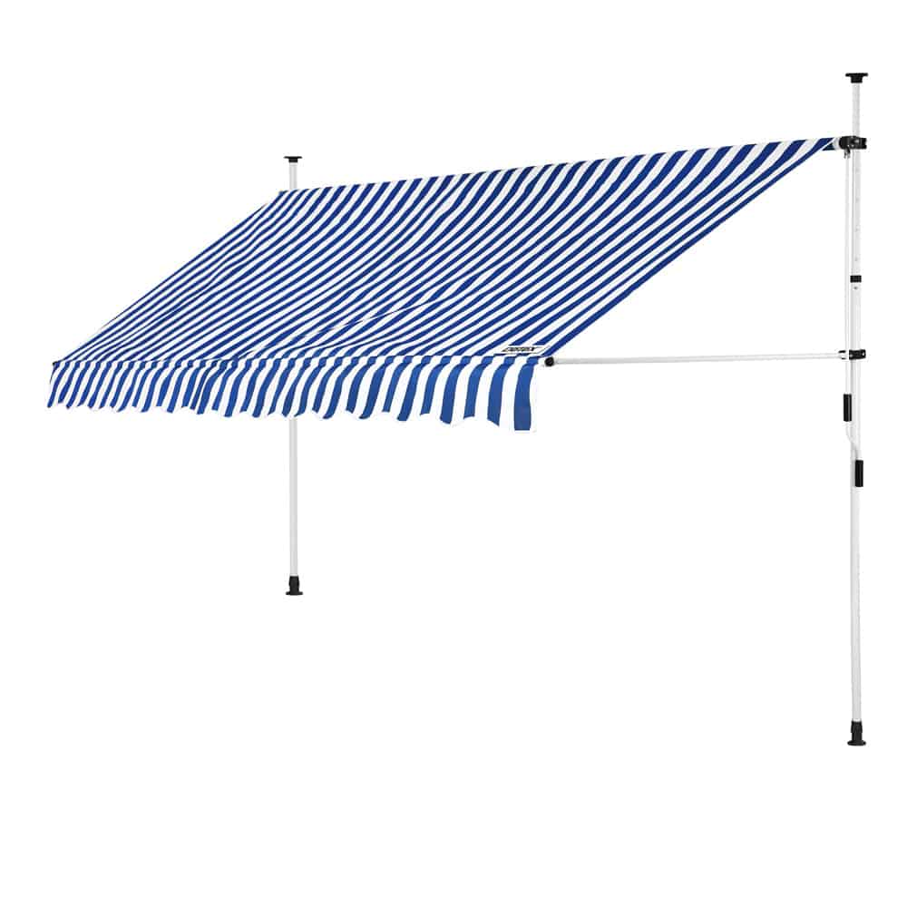 Klemme markise hvid/blå 350 cm