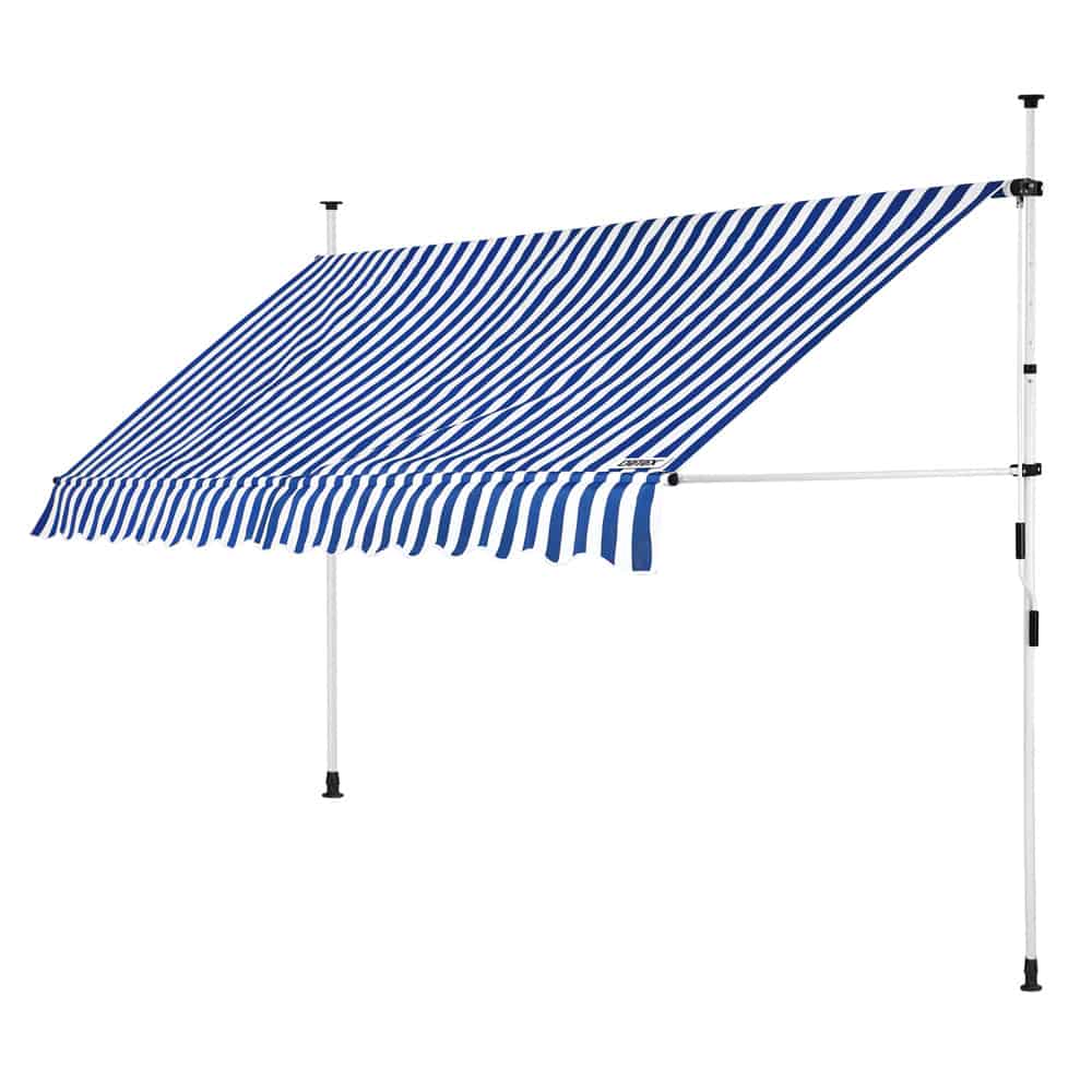 Klemm markise blå/hvid 400 cm