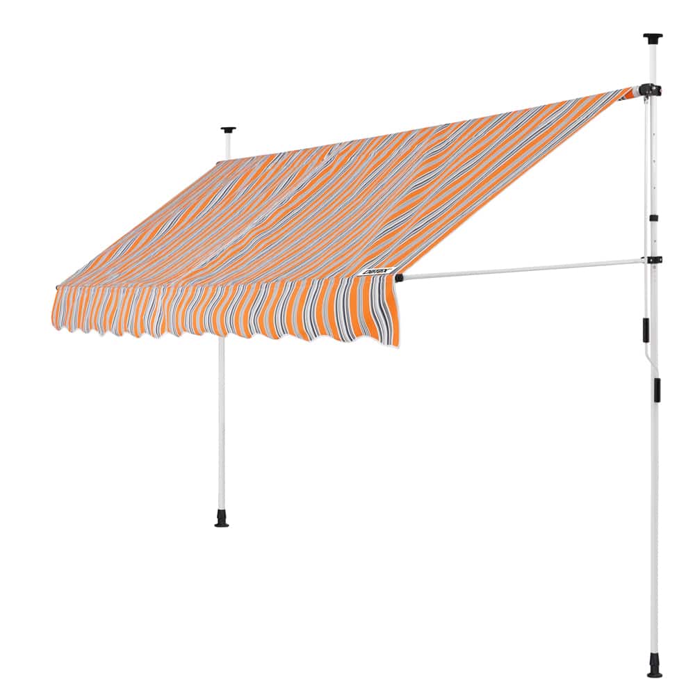 Klemme markise orange/sort/hvid 350 cm