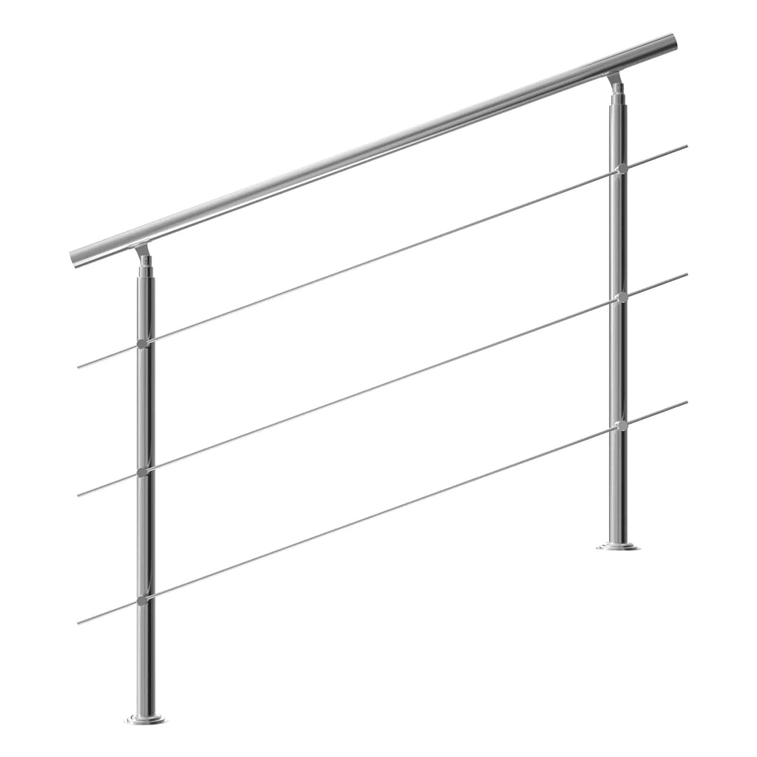 Banister rustfrit stål 150 cm 3 tværstykker