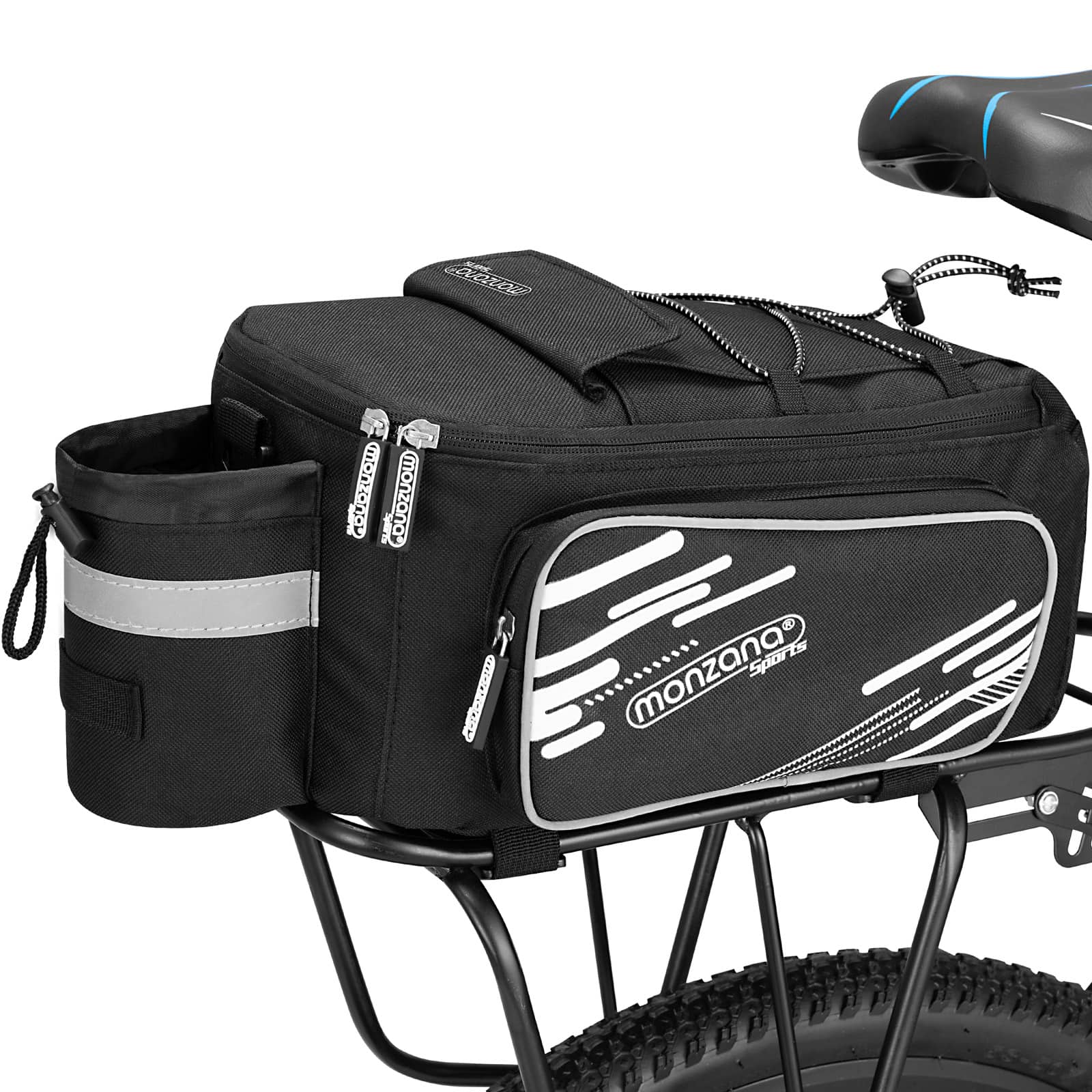 pen ål konsulent Monzana cykel taske 12L til bagagebærer vandtæt reflekterende skulderr -  Lammeuld.dk