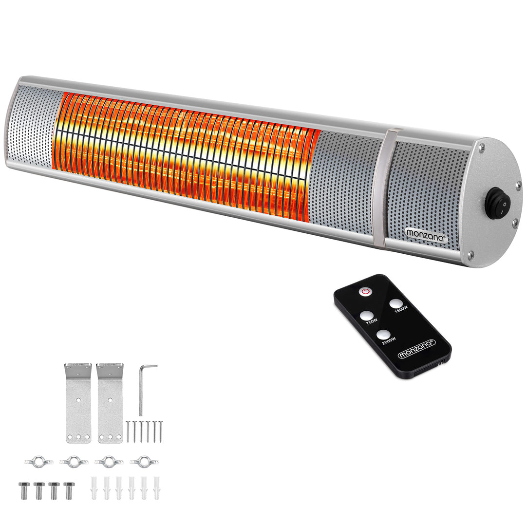 Patio Heater Silver 2000W infrarød