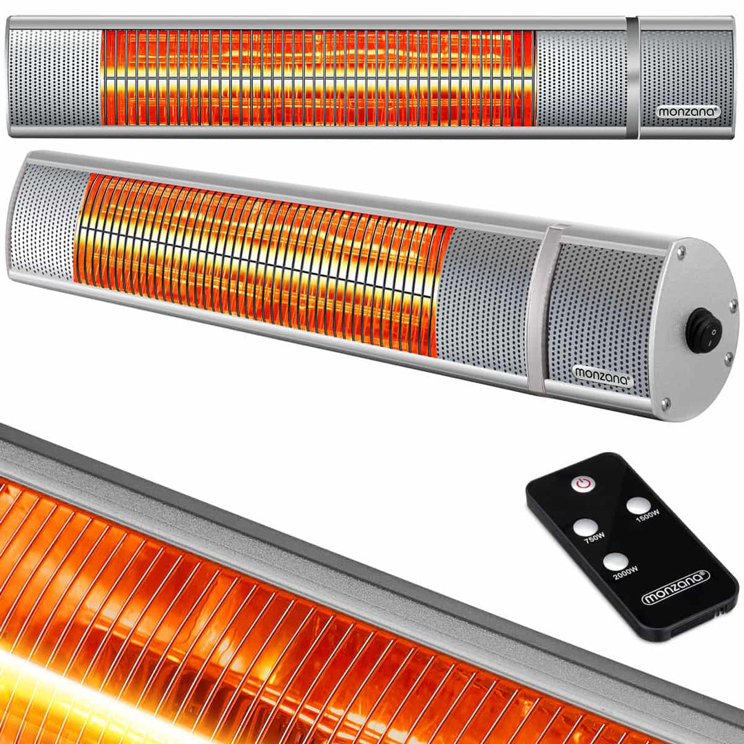 Patio Heater Silver 2000W infrarød