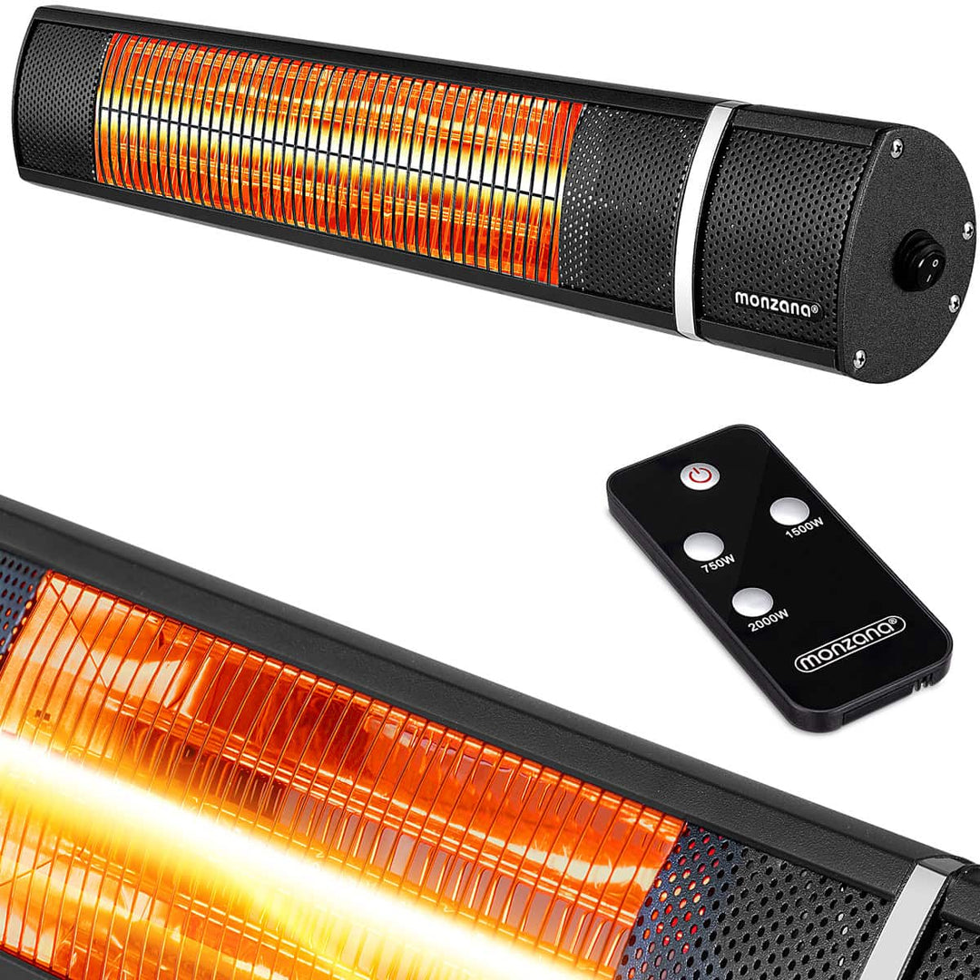 Patio Heater Black 2000W infrarød