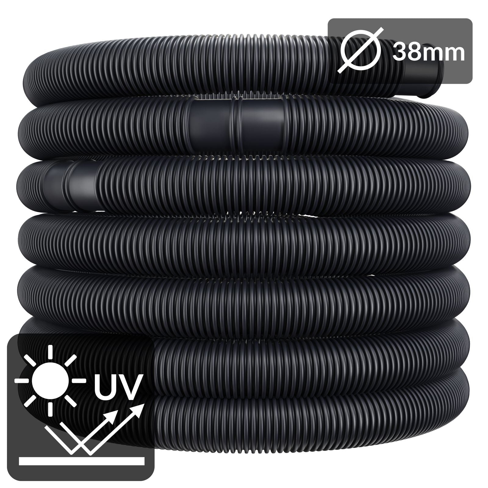 Swimming Pool Slose Black Ø38mm x 14m