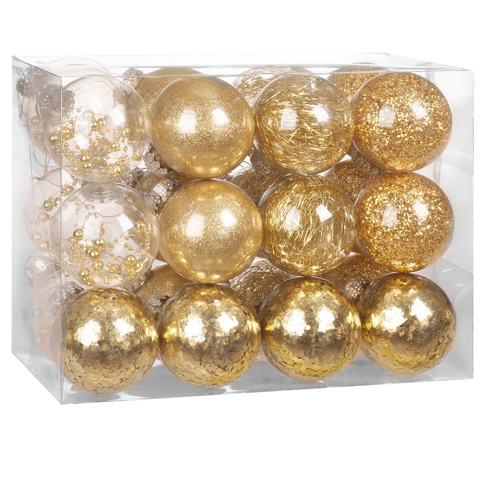 Juletræbaubles 24 pcs guld 6 cm