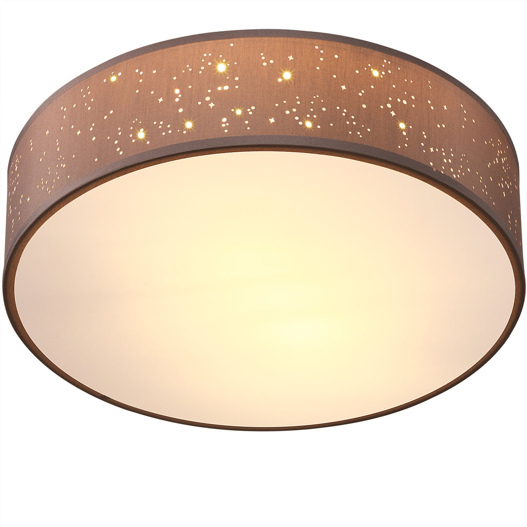 Loftslampe stof 38 cm taupe