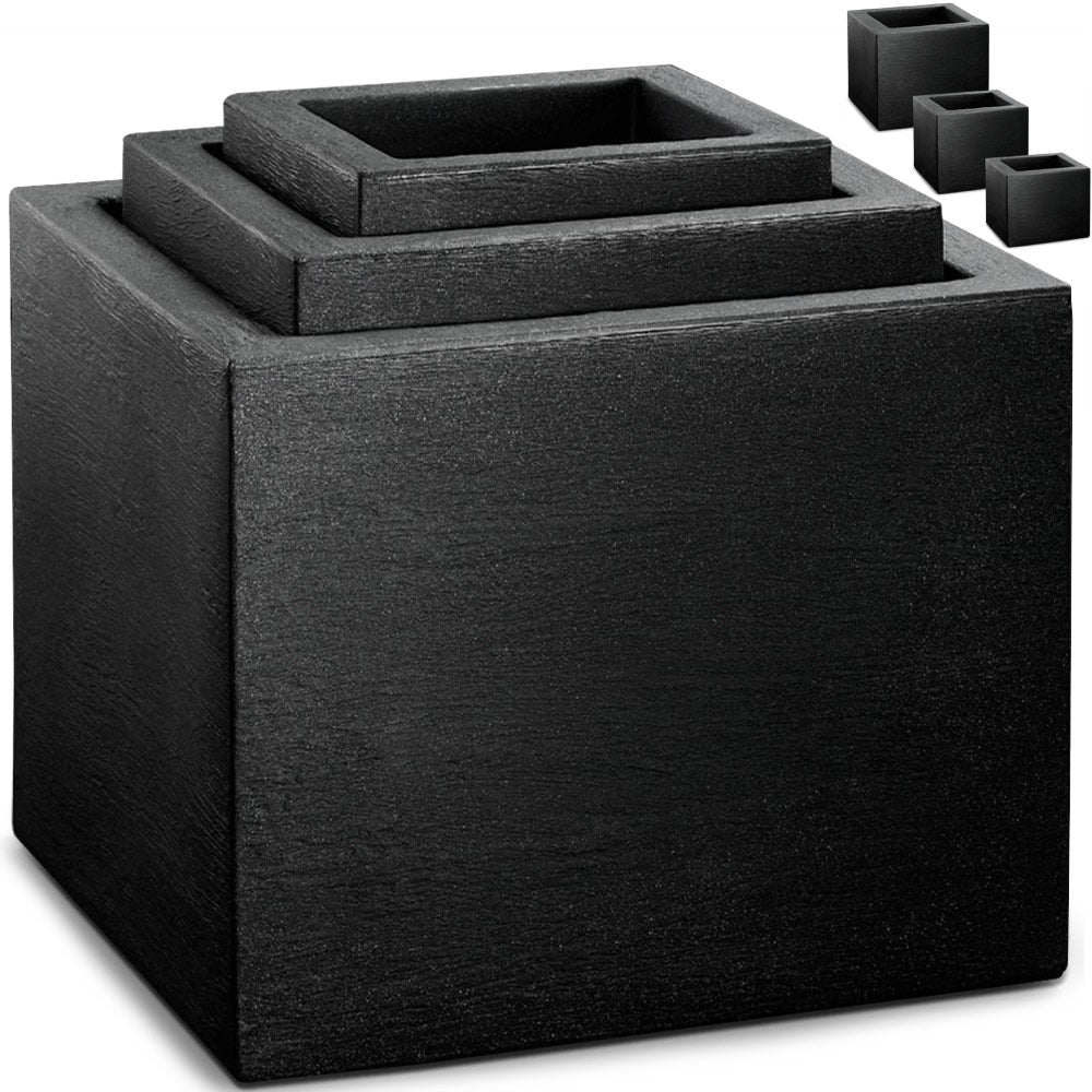 Planter 3pcs Anthracite 50/40/30cm