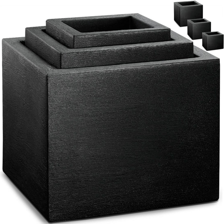 Planter 3pcs Anthracite 50/40/30cm