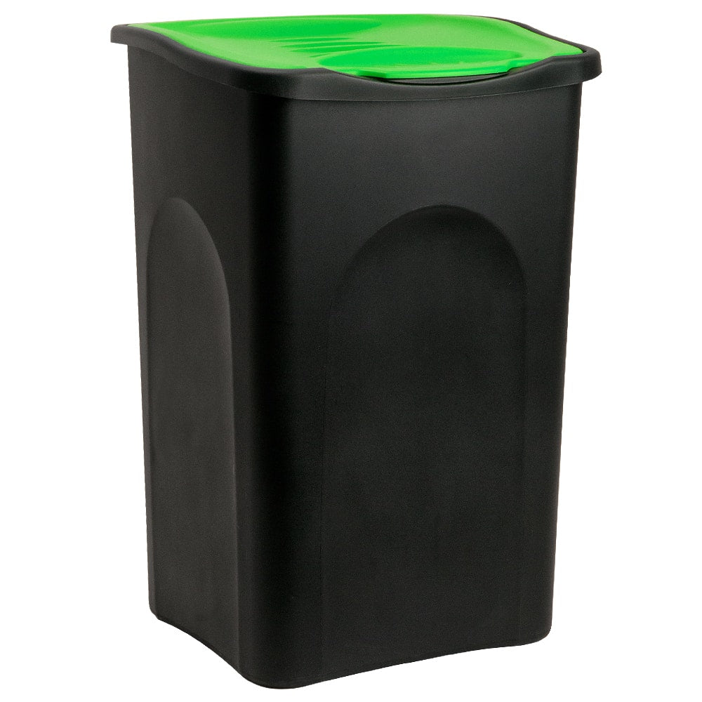 Affaldsbakke med låg 50 l papirkurven Kitchen Office Black Green