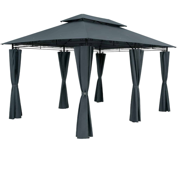 Metal Gazebo Topas Anthracite 3x4m med sidepaneler