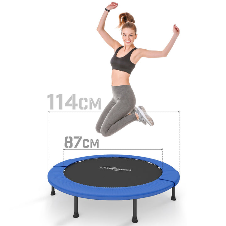 Fitness Trampolin - diameter Ø 114 cm, indendørs og udendørs, max: 100 kg, med kantafdækning