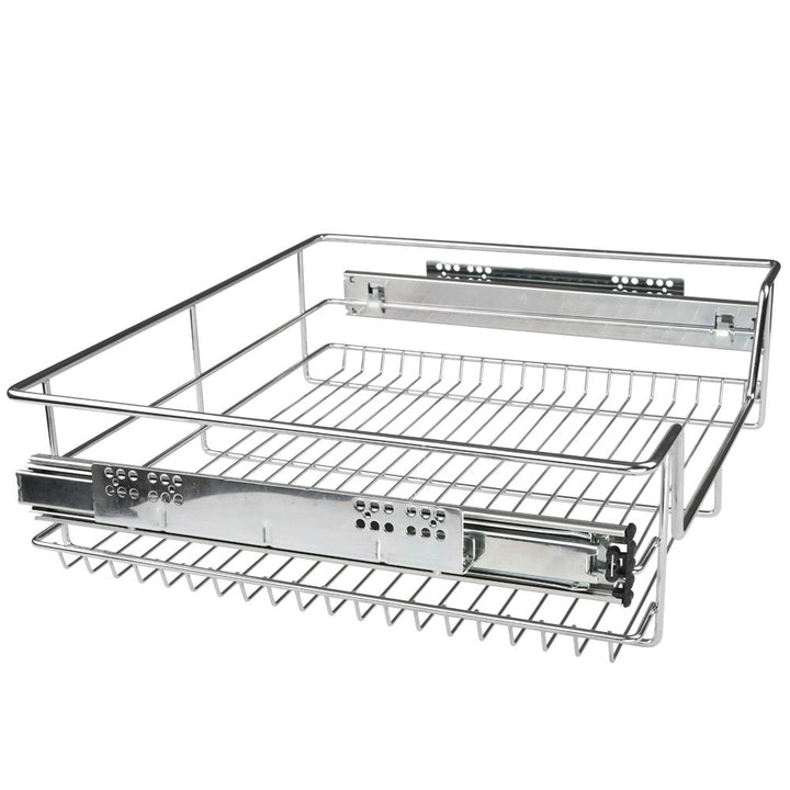 Teleskopskuffe - inkl. skinner, til skabsbredde 60 cm, sæt af 5, forkromet