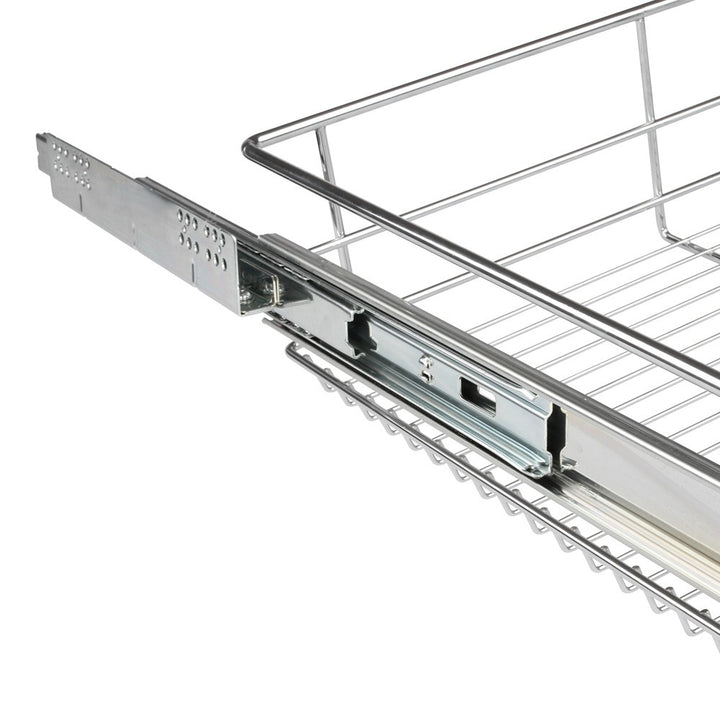 Teleskopskuffe - inkl. skinner, til skabsbredde 60 cm, sæt af 5, forkromet