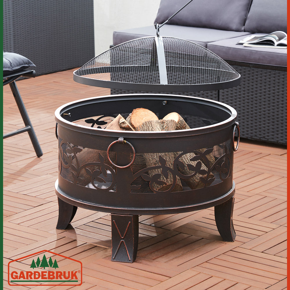 Fire Pit Steel Round 66 cm Antique Look