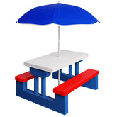 Børn picnic bordbænk sæt med parasol