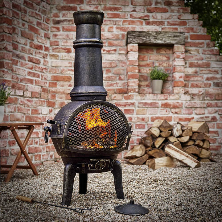 Fire Pit Chiminea støbejern 112x44cm