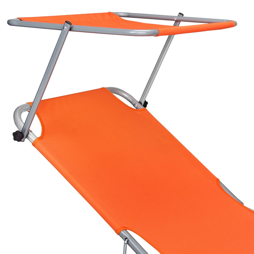 Sun Lounger Hawaii Orange aluminium med baldakin