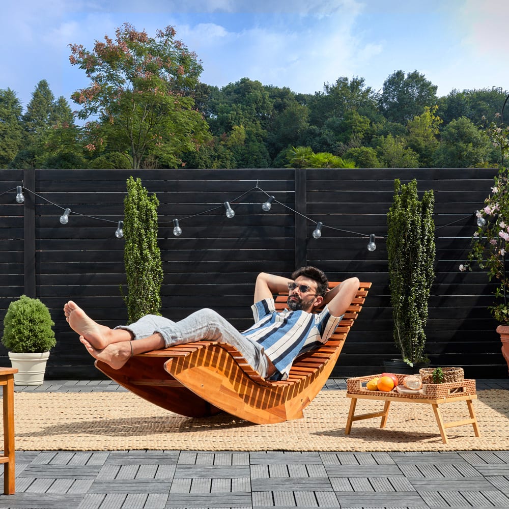 Rocking Sun Lounger Acacia Wood FSC®-certificeret