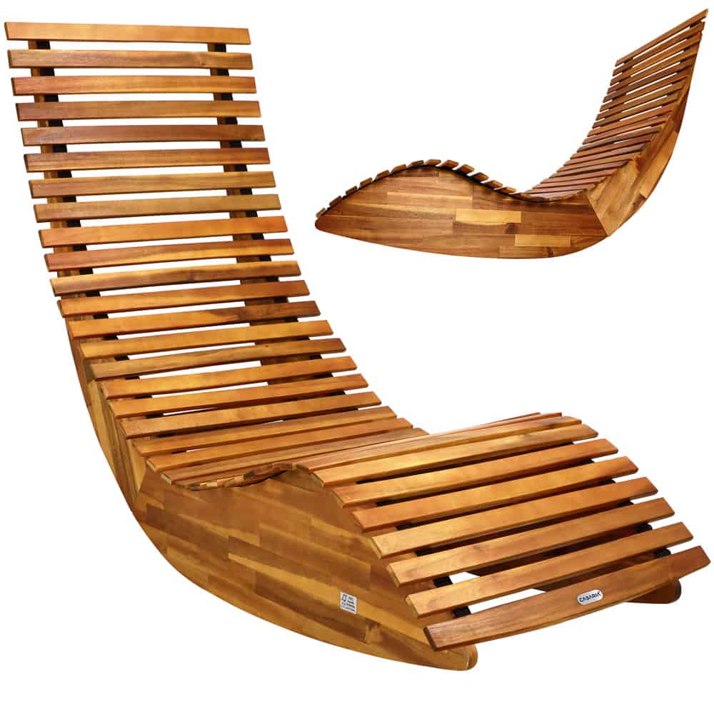 Rocking Sun Lounger Acacia Wood FSC®-certificeret