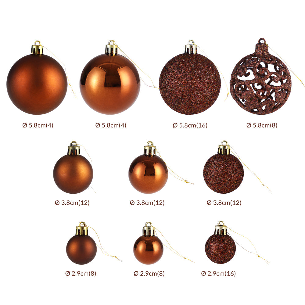 Julebauble 100pcs brun