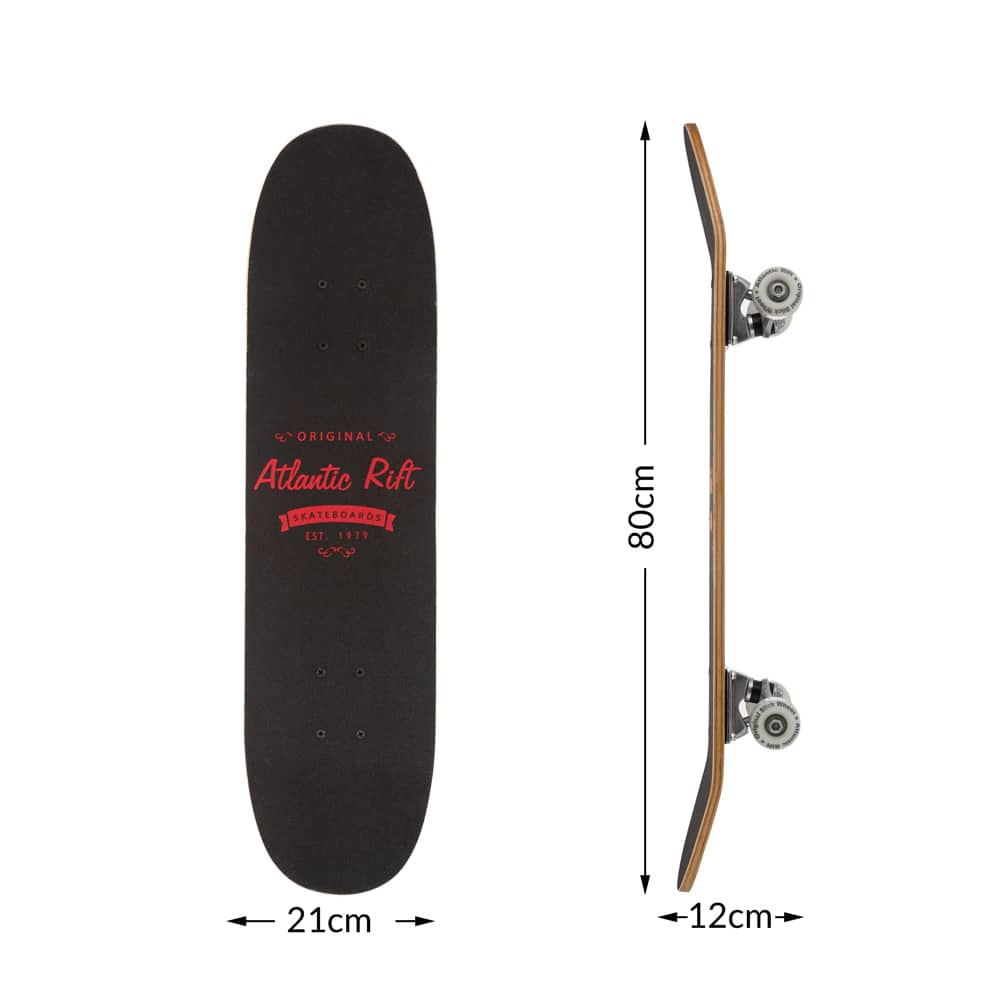 Skateboard Red Maple Wood Abec 9 Ball Bearing