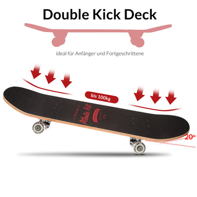 Skateboard Red Maple Wood Abec 9 Ball Bearing