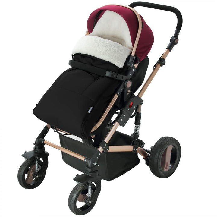 Baby fodmuff sort/fløde universel pasform