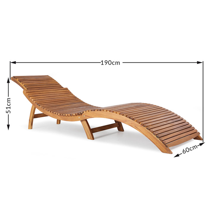 Sun Lounger Acacia Wood FSC®-certificeret sammenfoldelig