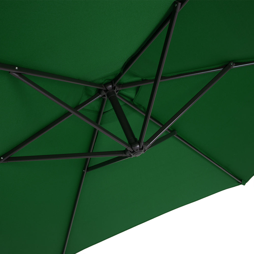 Cantilever Parasol Green 3M Crank & Tilt