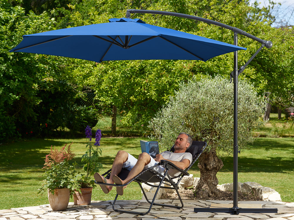 Cantilever Parasol Blue 3,3 m Crank & Tilt UV Protection 40+