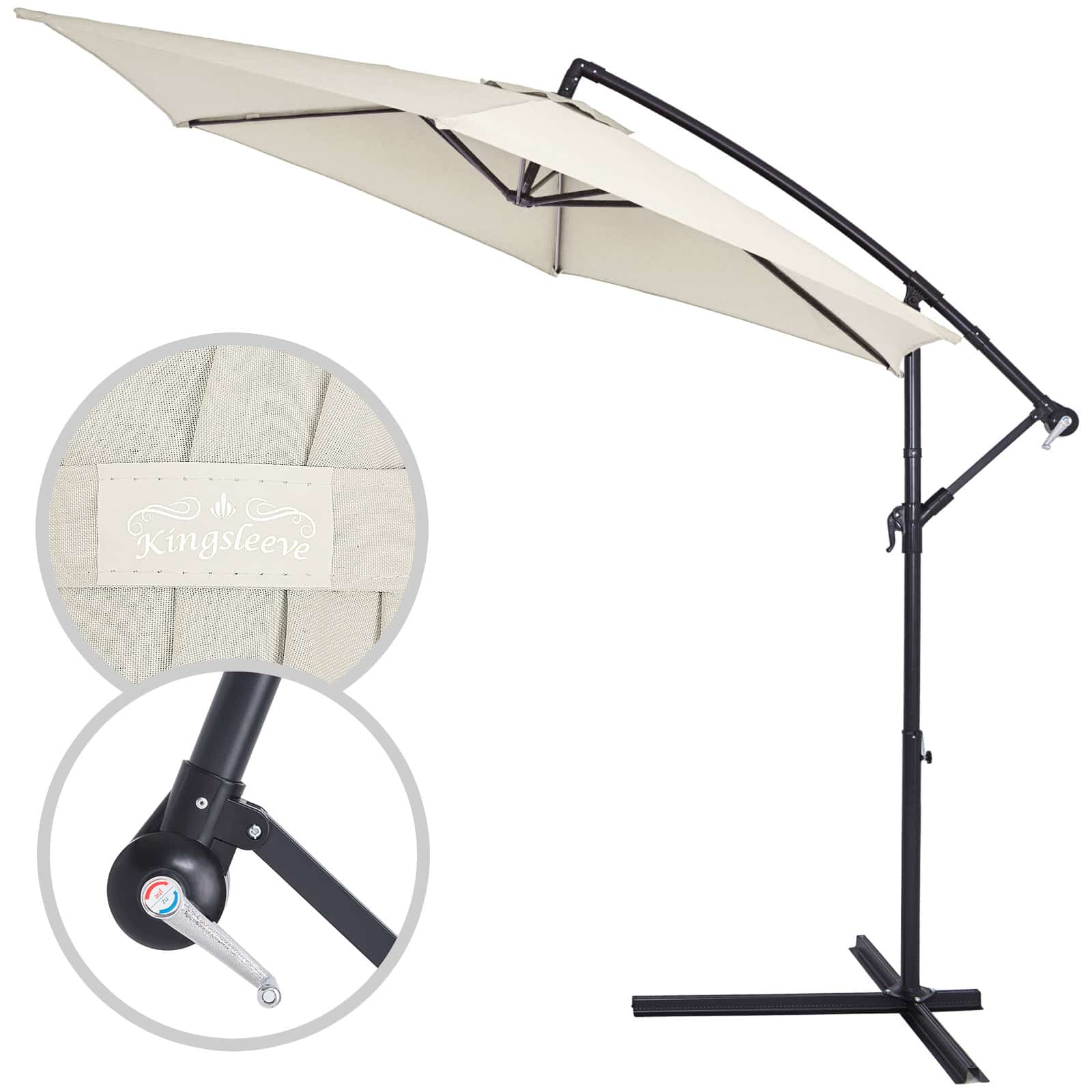 Cantilever Parasol Beige 3,3 m Crank & Tilt