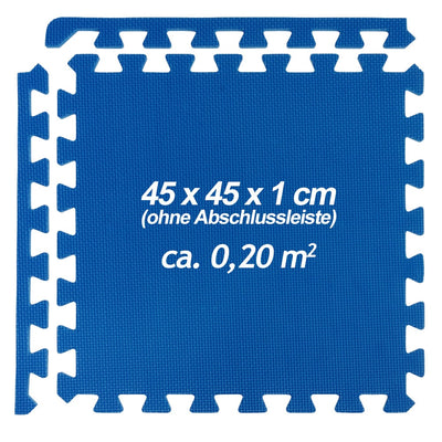 Gulvbeskyttelsesmåtte 32stcs sæt blå 6,48m²