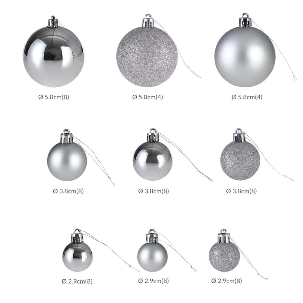 Julebaubles 77 stk sølv