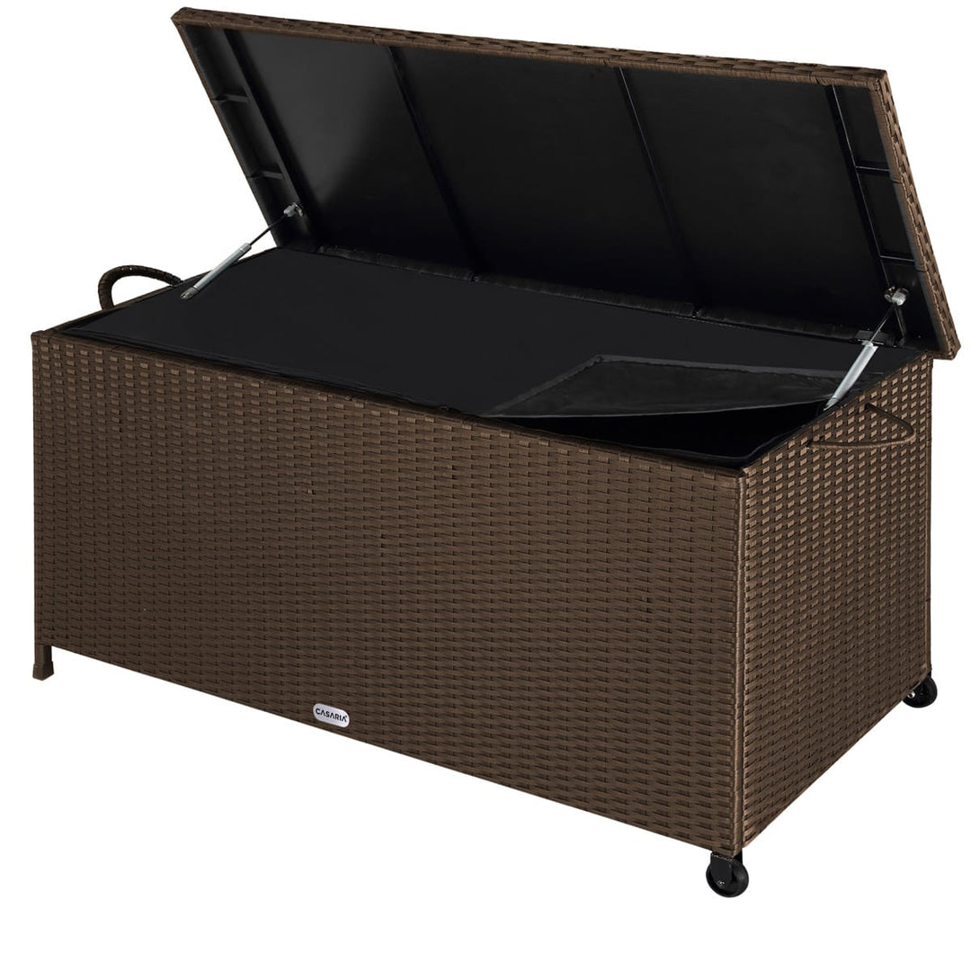 Rattan Garden Storage Box Brown 122x56x61cm