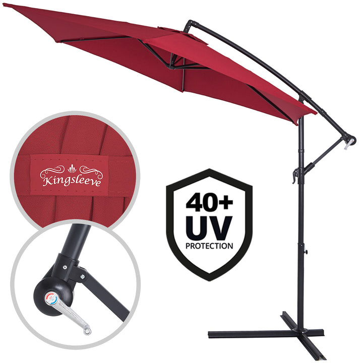 Cantilever Parasol Red 3M Crank & Tilt UV-beskyttelse 40+