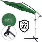 Cantilever Parasol Green 3M Crank & Tilt UV-beskyttelse 40+
