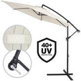 Cantilever Parasol Cream 3,3 m Crank & Tilt UV Protection 40+