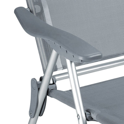 Beklædning af havestol 2 stk. Sæt grå aluminium foldbar