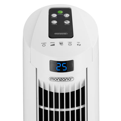 Tower Fan White 84 cm med fjernbetjening