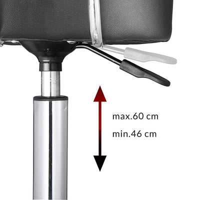 Drejelig afføringstol med ryglæn 360 ° roterbar sort