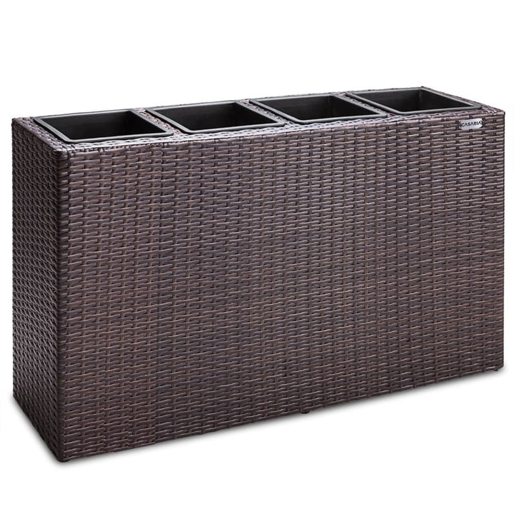 Rattan Planter Brown 95x27x60cm