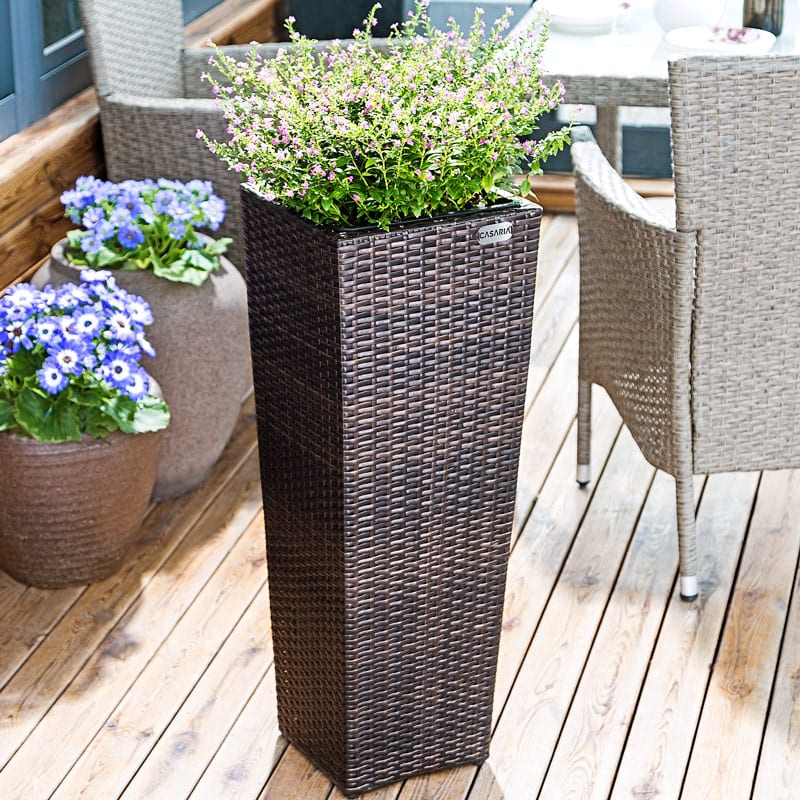 Rattan planter sæt 3 stk brun