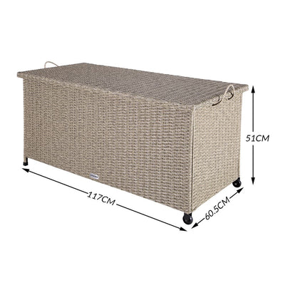 Rattan Garden Storage Box Cream 4x1.8x2ft