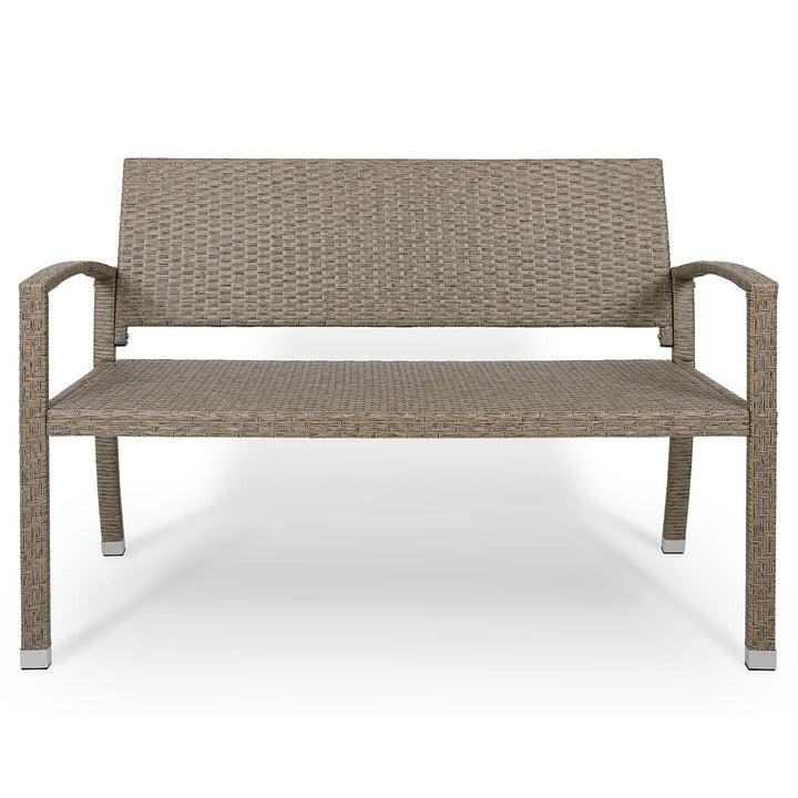 Rattan Garden Bench Cream 4x1.8x3ft