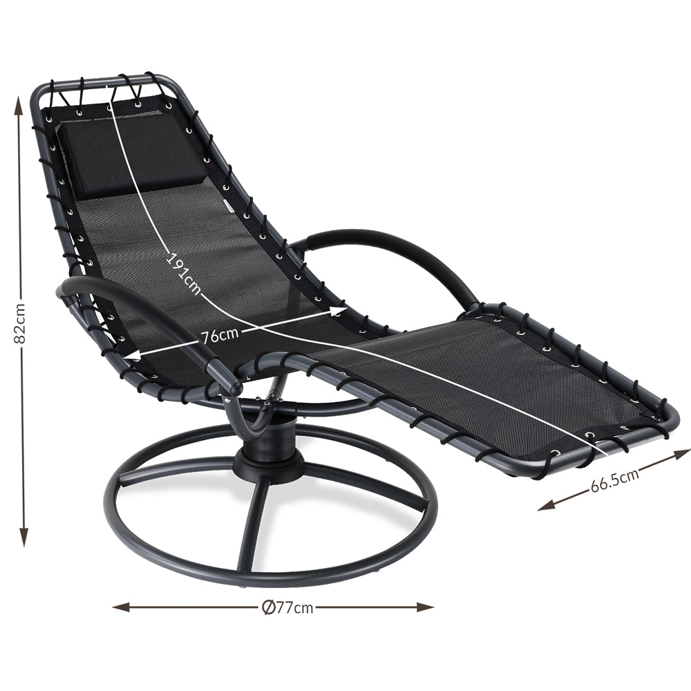 Sun Lounger Eve Anthracite med gyngefunktion