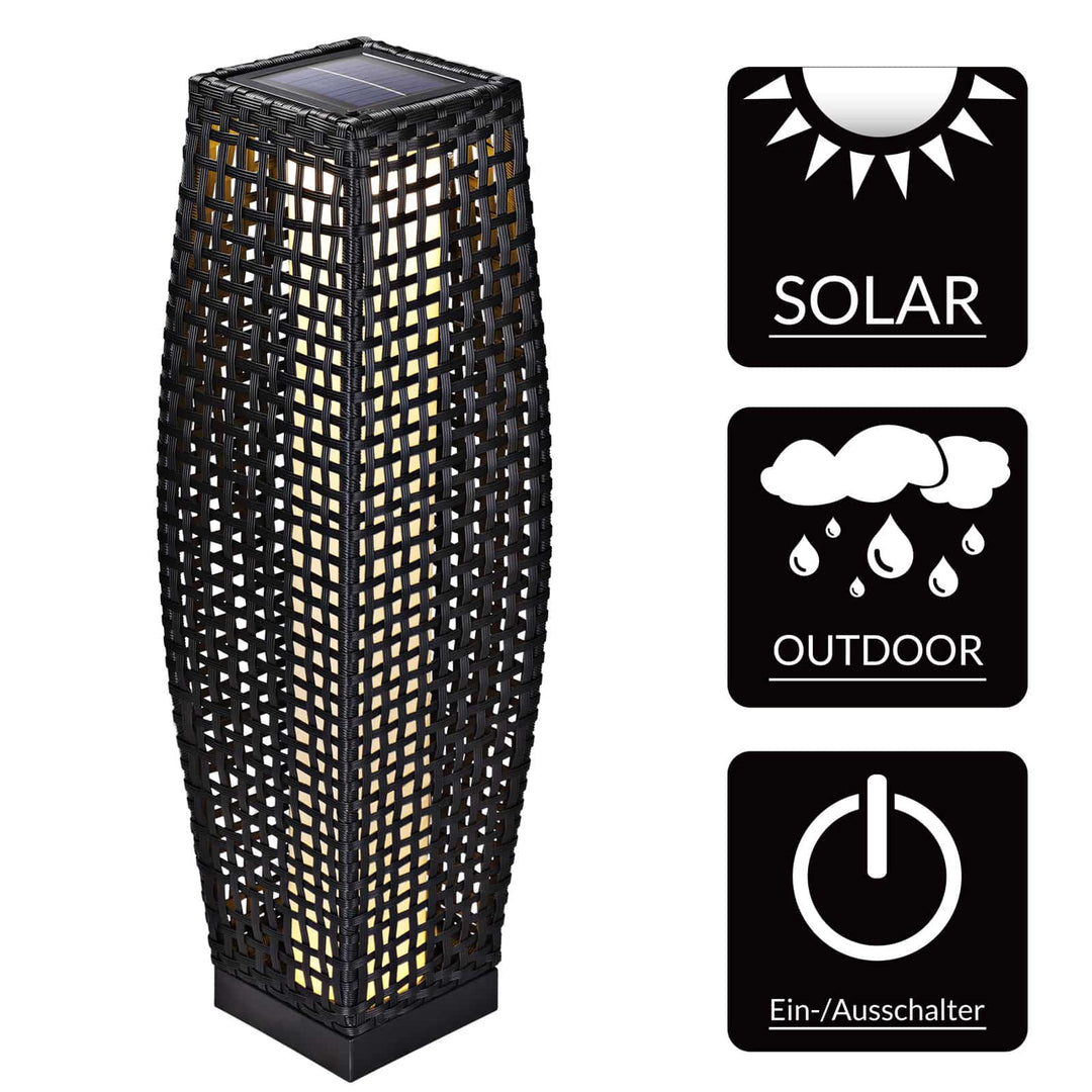 Solargulvlampe Rattan 70 cm